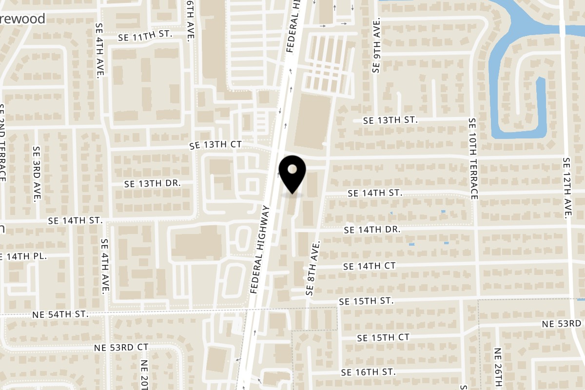 Map showing the location of WhatSub Sub Shop Deerfield Beach on 1330 S Federal Hwy in Deerfield Beach